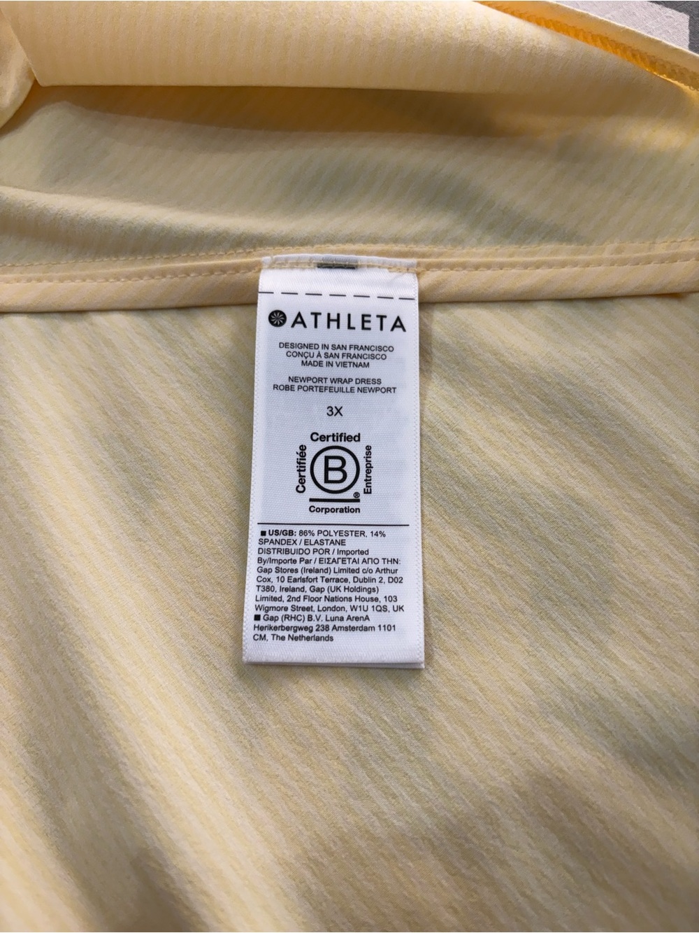 Athleta Lemon Yellow V-Neck wrap Midi Dress size 3X - Picture 8 of 9